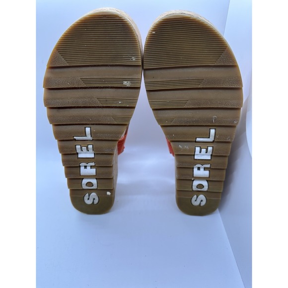 SOREL‎ Women's Size 7 CAMERON Signal Red Platform Slingback Strap Wedge Sandals - Picture 10 of 10